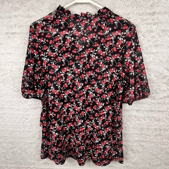 PERSEPTION CONCEPT Floral Blouse Top Ditzy Print Medium - Picture 10 of 16